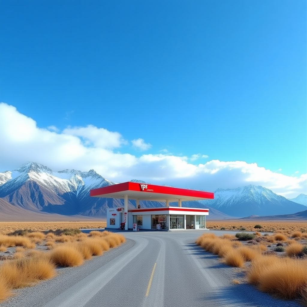 Estación YPF en la Patagonia
